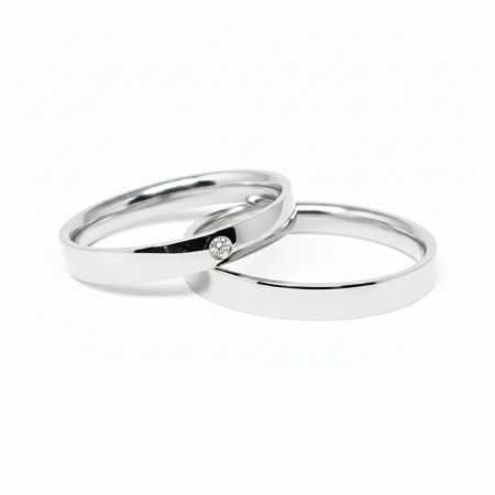 Aliança de Compromisso de Prata Reta por Fora e Anatômica com Zircônia - 3mm
