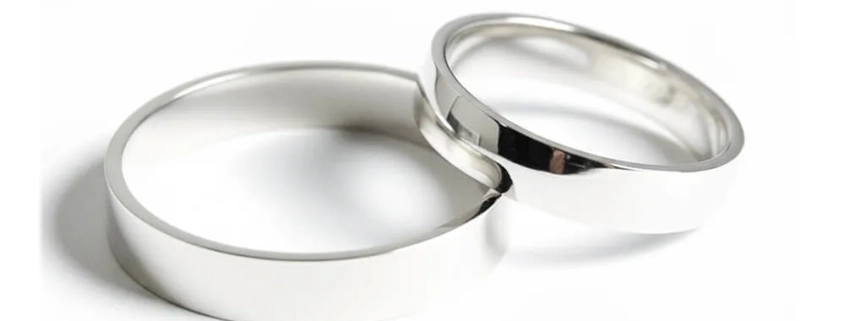 Aliança de Compromisso de Prata Reta por Fora e por Dentro - 6mm Aliança de Compromisso de Prata Reta por Fora e por Dentro - 6mm