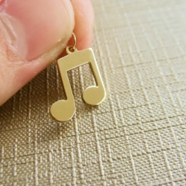 Joias Artesanais - Pingente de Ouro Nota Musical