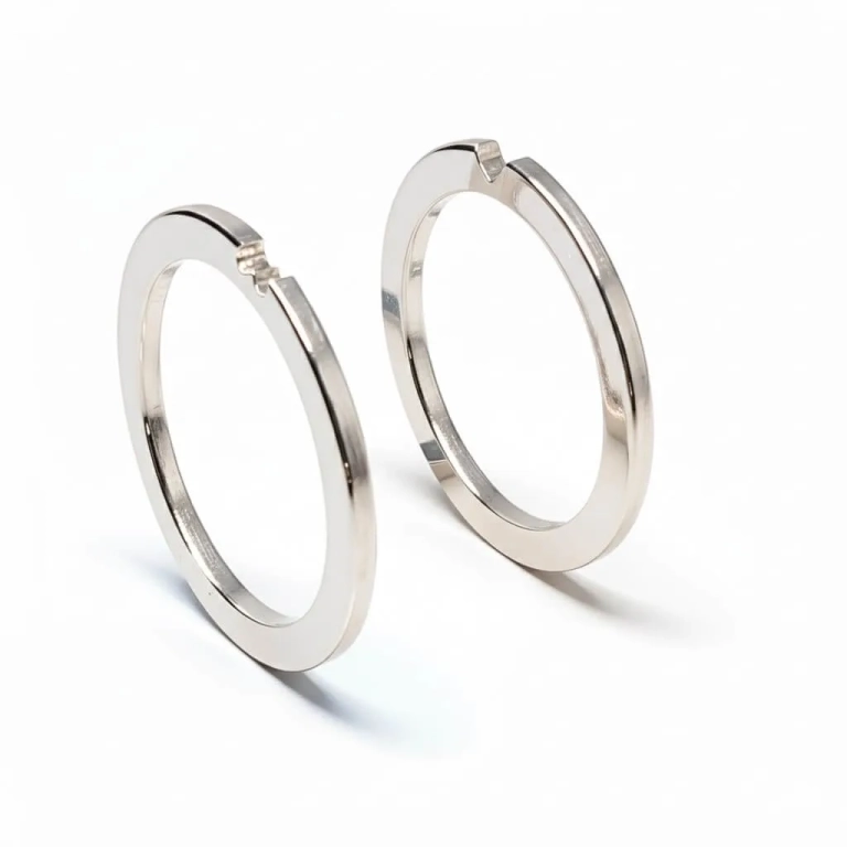 Aliança de Namoro Prata Reta com Formato Coração Minimalista - 1,5mm - LSR Joias - Joalheria Artesanal