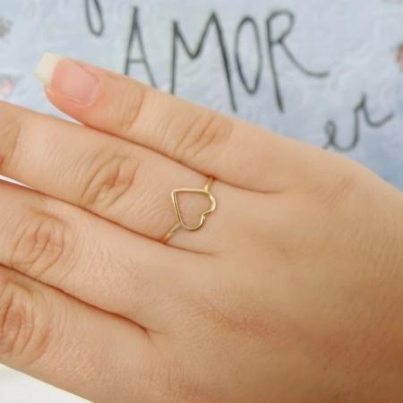 Anel de Ouro 18k Coração Eterno - Coleção Formas - LSR Joias