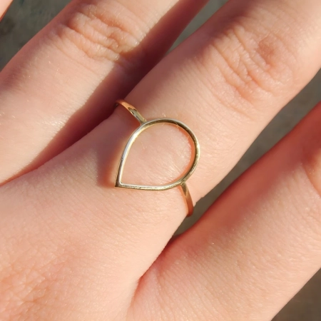 Anel de Ouro 18k Gota Delicata - Coleção Formas - LSR Joias