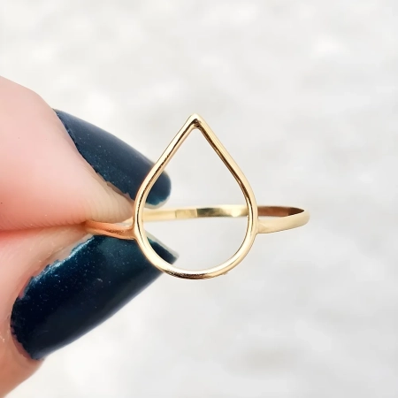 Anel de Ouro 18k Gota Delicata - Coleção Formas - LSR Joias