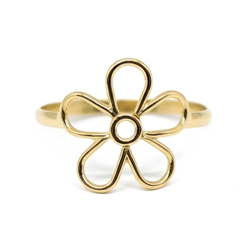 Anel de Ouro 18k Flor do Cerrado - Anel Exclusivo LSR Joias - Joalheria Artesanal