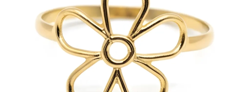 Anel de Ouro 18k Flor do Cerrado - Anel Exclusivo LSR Joias - Joalheria Artesanal