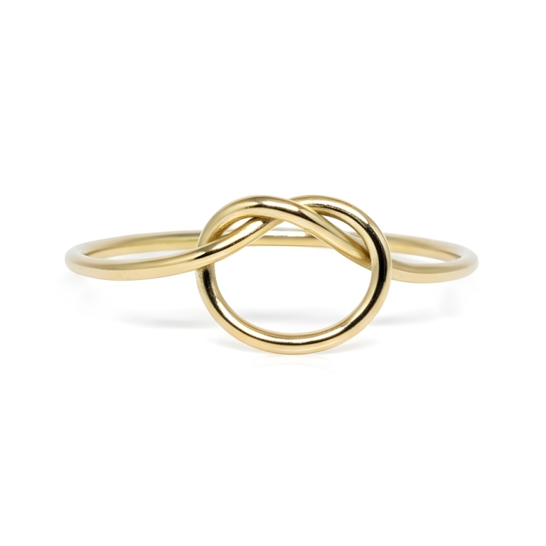 Anel de Ouro 18k Nó Eterno - Anel de Ouro Feminino Exclusivo LSR Joias - Joalheria Artesanal