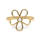 Anel de Ouro 18k Flor do Cerrado com Pérola