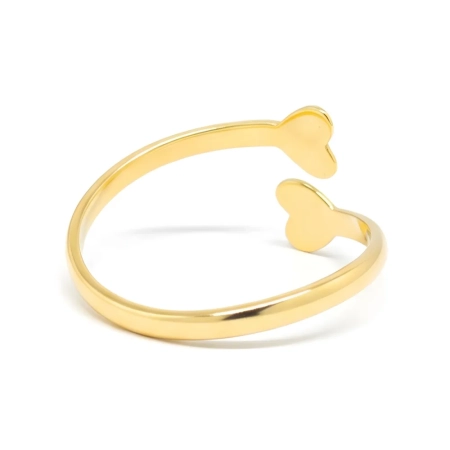 Anel de Ouro 18k 2 Corações Ajustáveis - Anel Exclusivo LSR Joias - Joalheria Artesanal