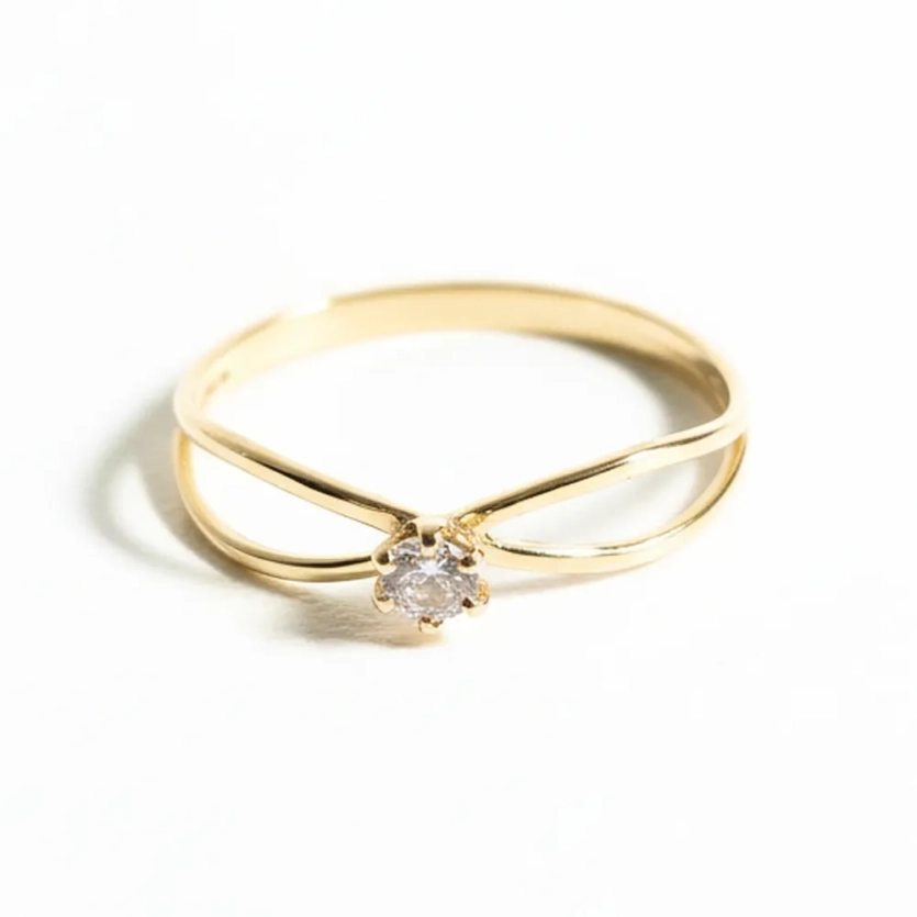 Anel Solitário de Ouro - Anel para Noivado - LSR Joias - Joalheria Artesanal