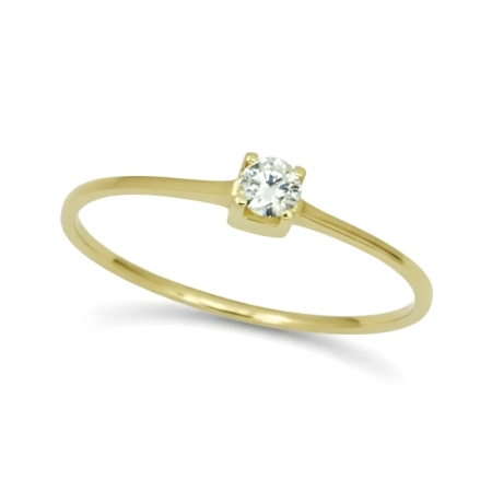 Anel Solitário de Ouro 18k com Diamante - LSR Joias - Joalheria Artesanal