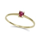 Anel Solitário de Ouro 18k com Rubi