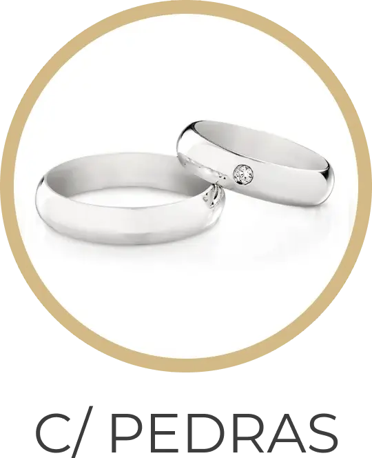 Aliança de Compromisso de Prata com Pedras - LSR Joias Joalheria Artesanal