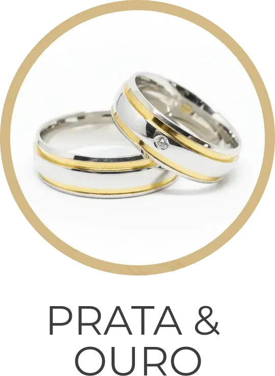 Aliança de Compromisso de Prata e Ouro - LSR Joias Joalheria Artesanal